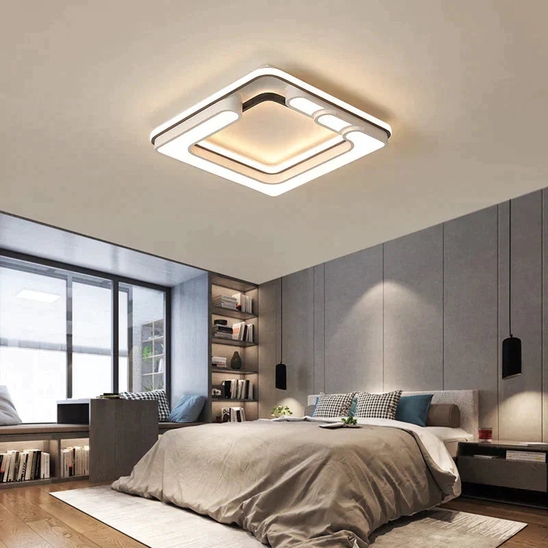 Modern Led Ceiling Light With Remote Control For Living Room Bedroom Surface Mounted Lights White