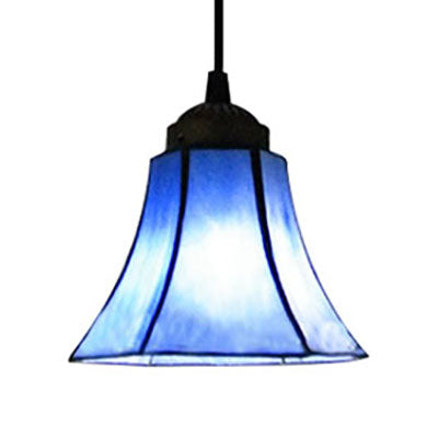 Mediterranean Blue Glass Mini Pendant Light for Dining Room - Stylish Suspension Lighting