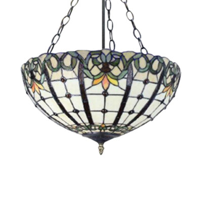 Inverted Bowl Art Glass Pendant Ceiling Light - White Perfect For Bedroom