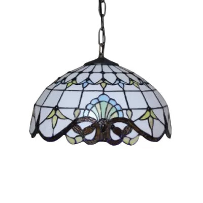 Adjustable 2-Light Hanging Lamp with Victorian Style Dome Shade - 16" W - for Living Room