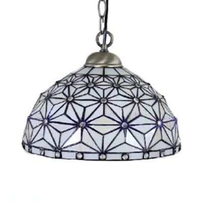 Tiffany Style Hand Cut Glass White Ceiling Lamp Dome For Kitchen