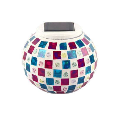 Mosaic Stained Glass Solar Globe Table Lamp - Bedside Decorative Lighting Fixture