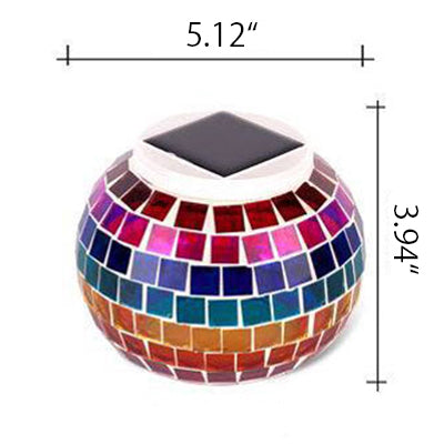 Mosaic Stained Glass Solar Globe Table Lamp - Bedside Decorative Lighting Fixture