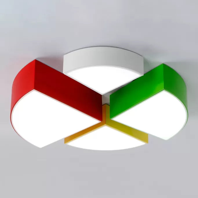 Cartoon LED Tangram Flush Mount Ceiling Light for Living Room - Acrylic Fixture