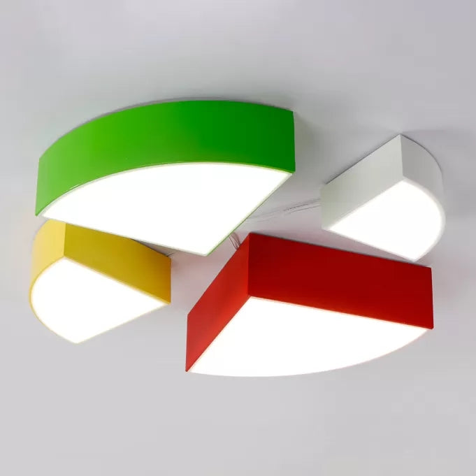 Cartoon Led Tangram Flush Mount Ceiling Light For Living Room - Acrylic Fixture