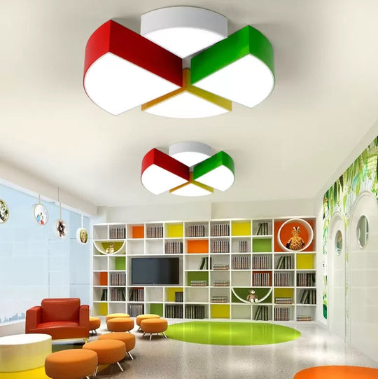 Cartoon LED Tangram Flush Mount Ceiling Light for Living Room - Acrylic Fixture