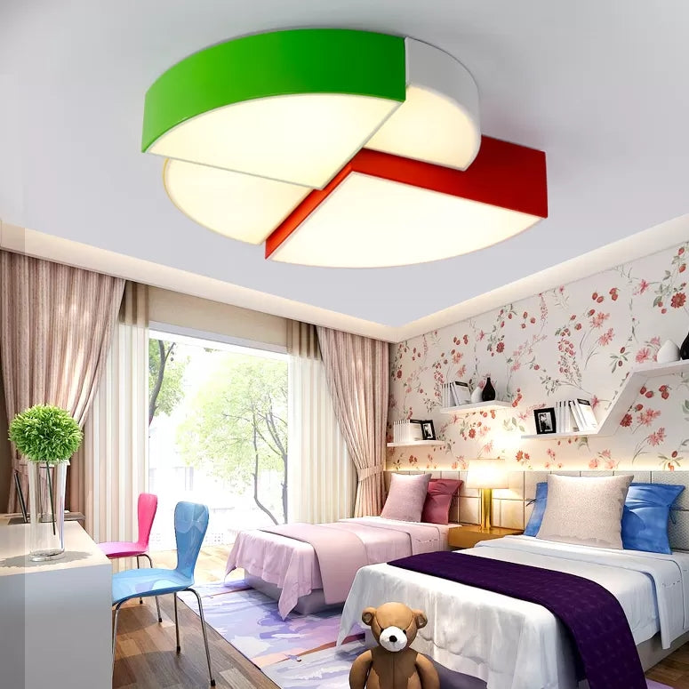 Cartoon LED Tangram Flush Mount Ceiling Light for Living Room - Acrylic Fixture