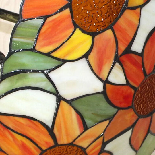 Sunflower Tiffany Ceiling Light with Stained Glass Shade