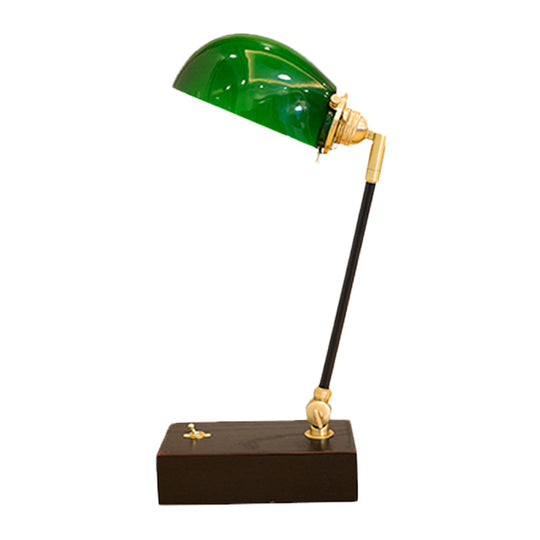 Haedus - Vintage-style Green Glass Reading Lamp with Retro Design - Perfect for