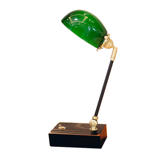 Haedus - Vintage-style Green Glass Reading Lamp with Retro Design - Perfect for