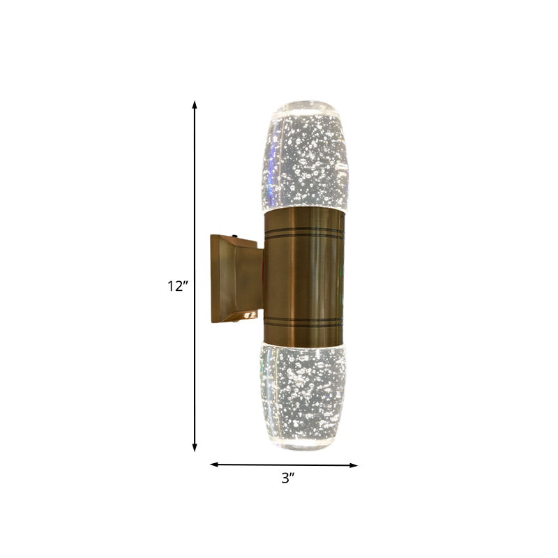 Modern Led Crystal Wall Sconce Light In Brass For Bedroom