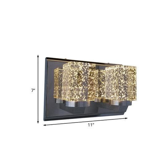 Modern Chrome Crystal Led Wall Mounted Bedroom Light