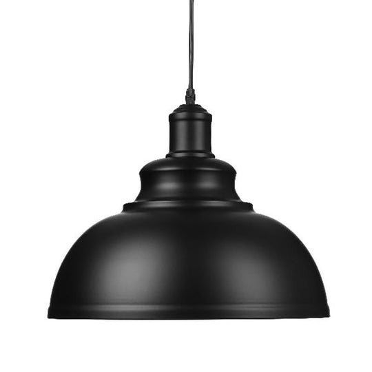 Retro Industrial Metal Ceiling Pendant with Black Finish Bowl Shade - Stylish Suspension Light for Living Room