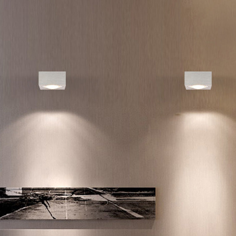 Modern Aluminum Rgb Wall Light - Black/Brushed Silver; Single/Double Sided Led; Ideal For Corridor