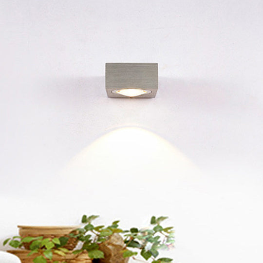 Modern Aluminum Rgb Wall Light - Black/Brushed Silver; Single/Double Sided Led; Ideal For Corridor