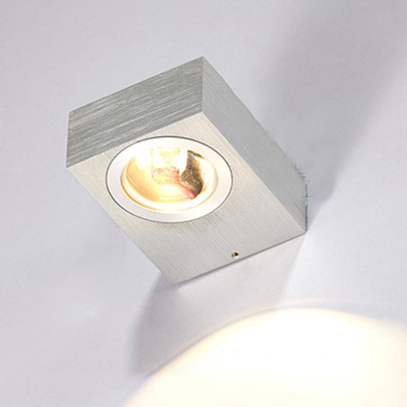 Modern Aluminum Rgb Wall Light - Black/Brushed Silver; Single/Double Sided Led; Ideal For Corridor