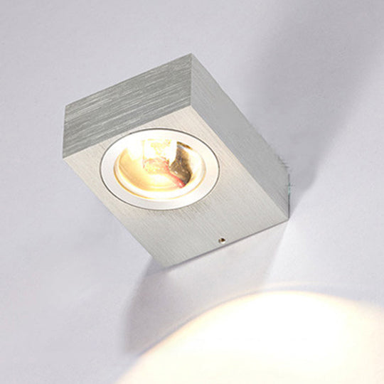 Modern Aluminum Rgb Wall Light - Black/Brushed Silver; Single/Double Sided Led; Ideal For Corridor