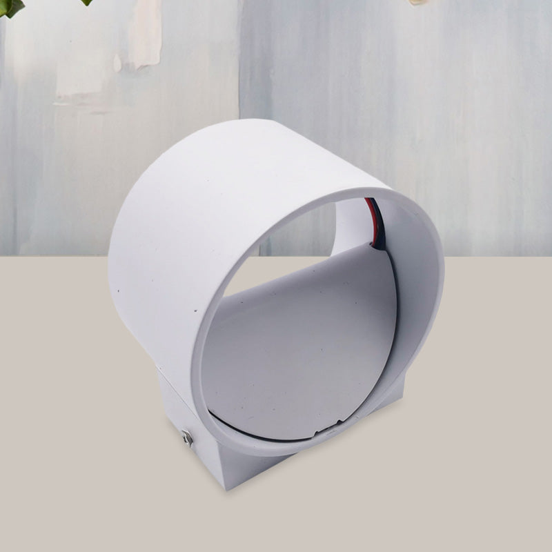 Circle Mini Led Wall Light Kit: Black/White Multicolored Metal Sconce Fixture