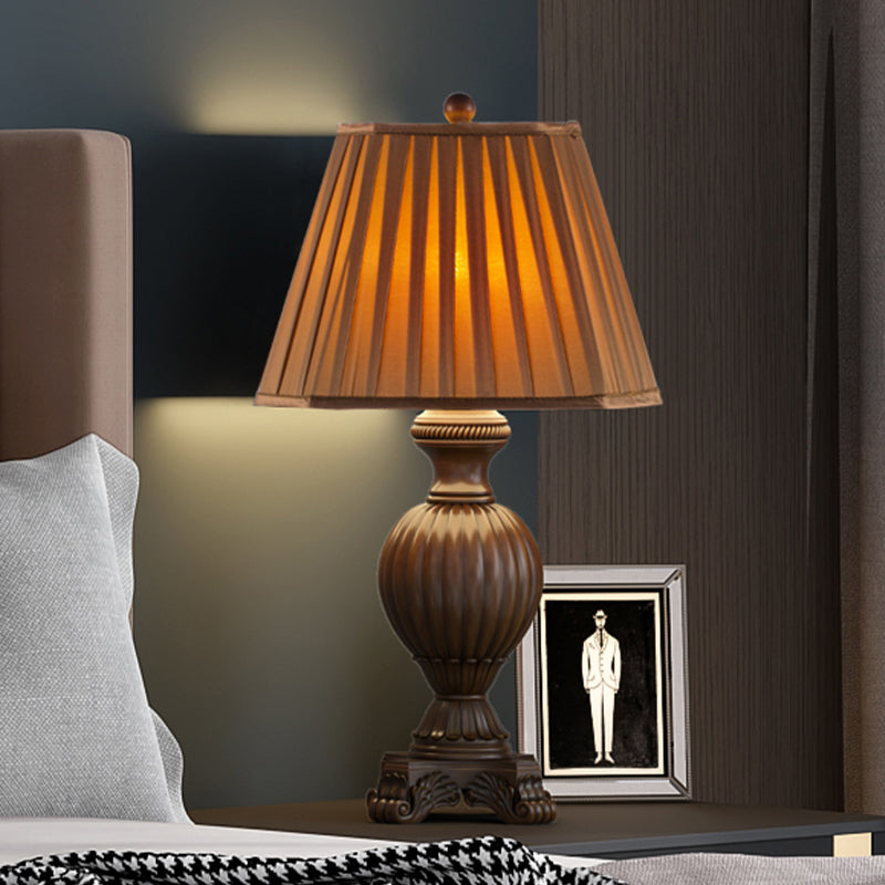 Rustic Style Tapered Dining Table Lamp With Brown Night Light 13/15 Wide