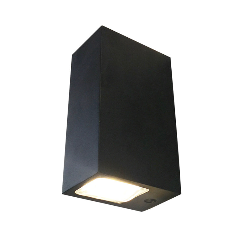 Modern Led Dual-Sided Wall Lamp - Black Rectangular Sconce With Metal Shade Blue/Purple/Yellow Light