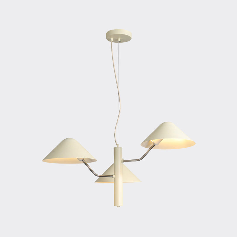 Postmodern Branch Suspension Light With Metal Cone Shades - Chandelier For Dining Room (3/5 Lights