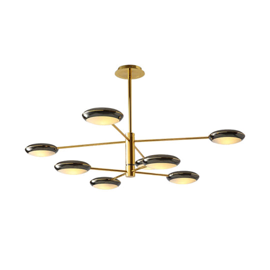 Modern Starburst Chandelier With Black/Silver Drum Shade - 3/4/5 Heads Ceiling Light For Living Room