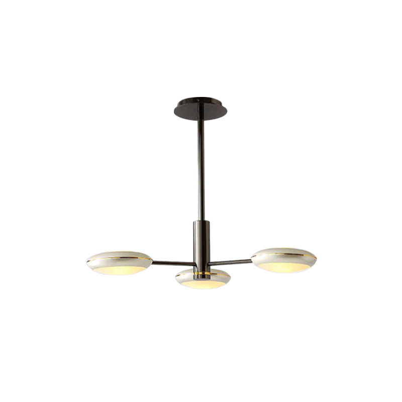 Modern Starburst Chandelier With Black/Silver Drum Shade - 3/4/5 Heads Ceiling Light For Living Room