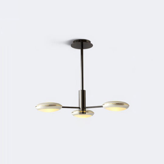 Modern Starburst Chandelier With Black/Silver Drum Shade - 3/4/5 Heads Ceiling Light For Living Room