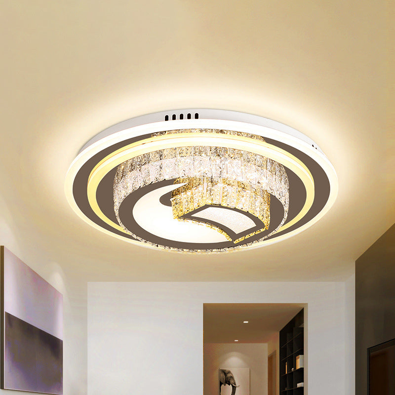 Beveled Glass Crystal LED Bedroom Ceiling Light