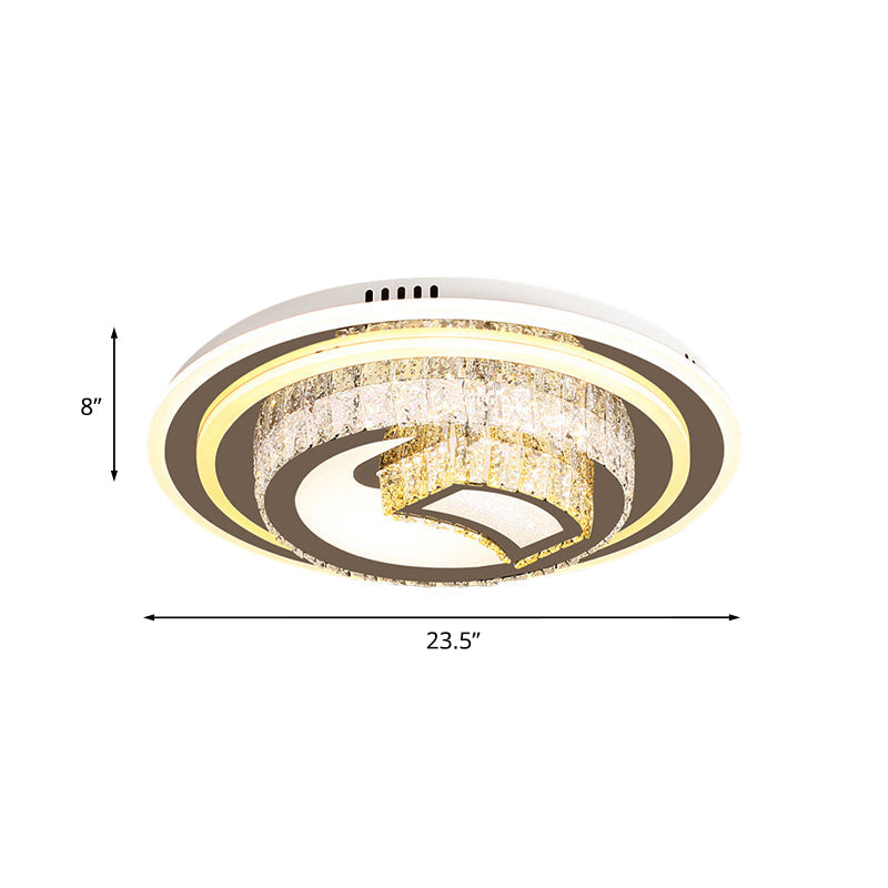 Beveled Glass Crystal LED Bedroom Ceiling Light