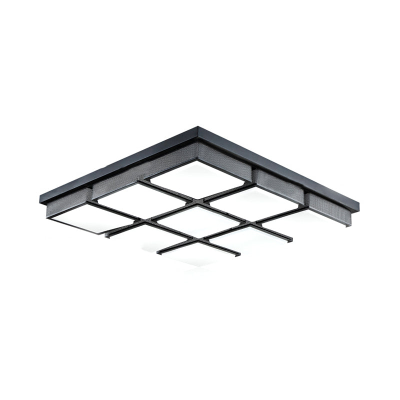 Modern Flush Mount Light with Acrylic Panels - Black/White, 6/9 Lights, Warm/White - Living Room Ceiling Lamp