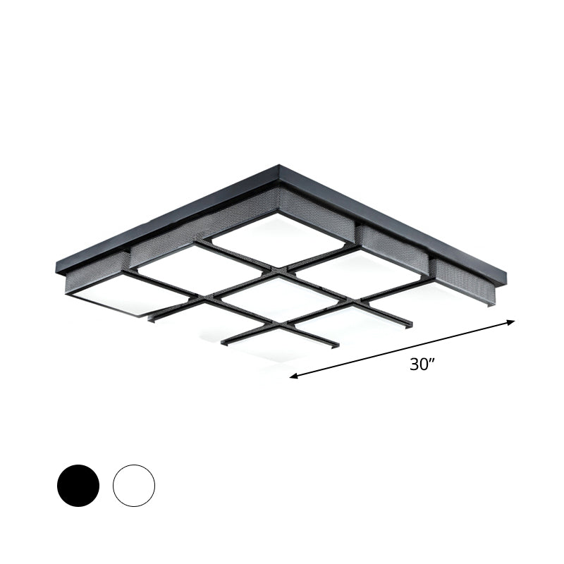 Modern Flush Mount Light with Acrylic Panels - Black/White, 6/9 Lights, Warm/White - Living Room Ceiling Lamp