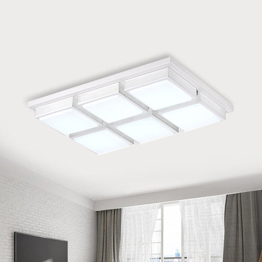 Modern Flush Mount Light with Acrylic Panels - Black/White, 6/9 Lights, Warm/White - Living Room Ceiling Lamp