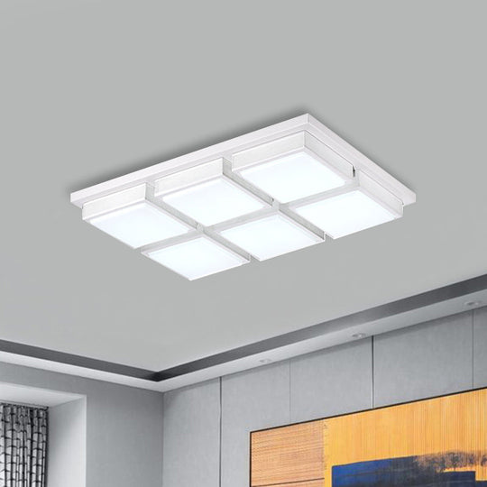 Modern Flush Mount Light with Acrylic Panels - Black/White, 6/9 Lights, Warm/White - Living Room Ceiling Lamp