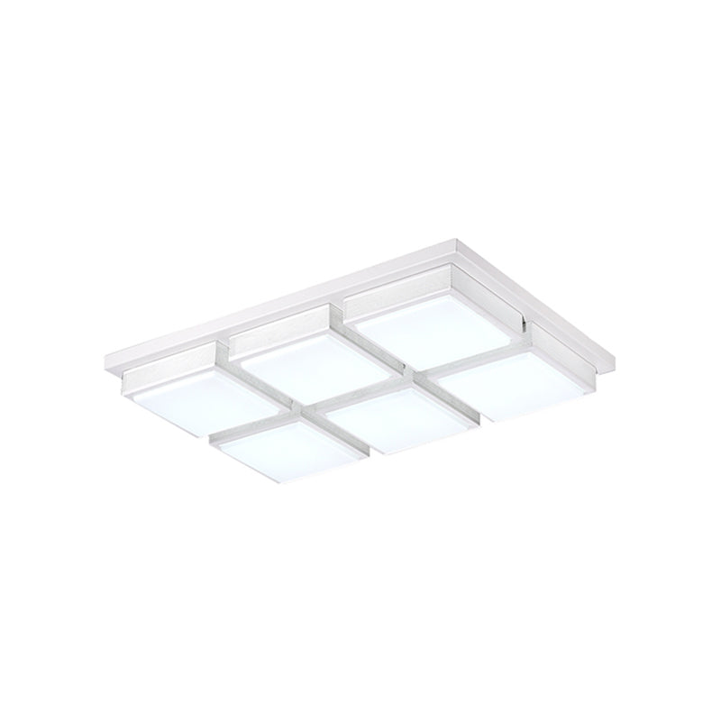 Modern Flush Mount Light with Acrylic Panels - Black/White, 6/9 Lights, Warm/White - Living Room Ceiling Lamp