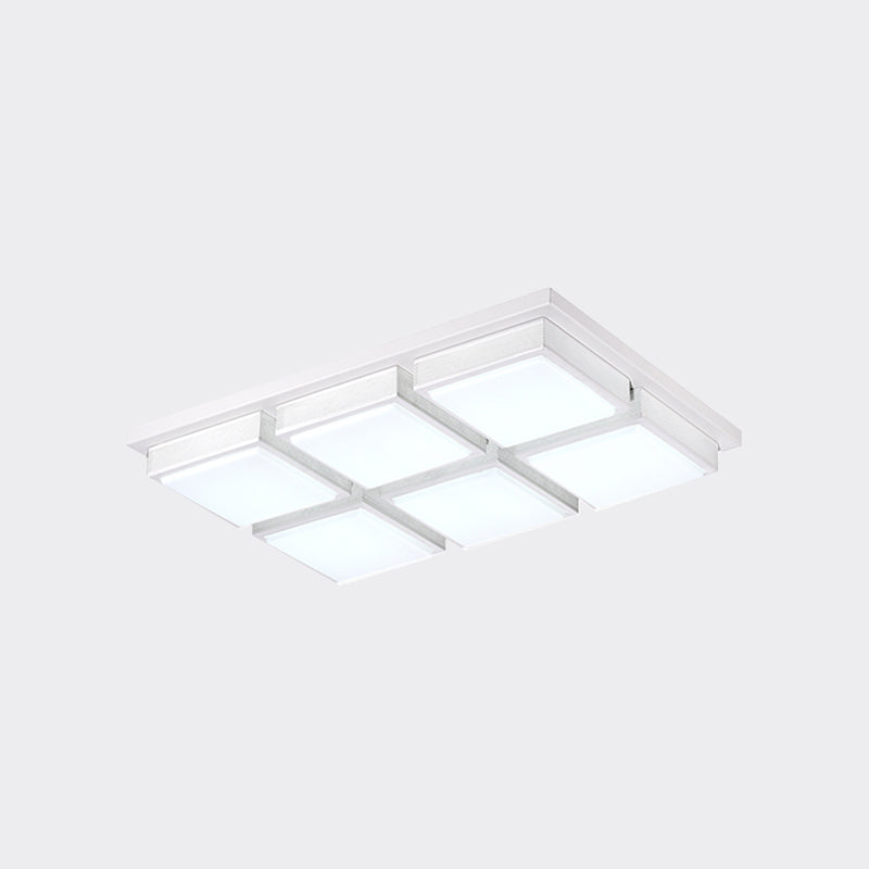 Modern Flush Mount Light with Acrylic Panels - Black/White, 6/9 Lights, Warm/White - Living Room Ceiling Lamp