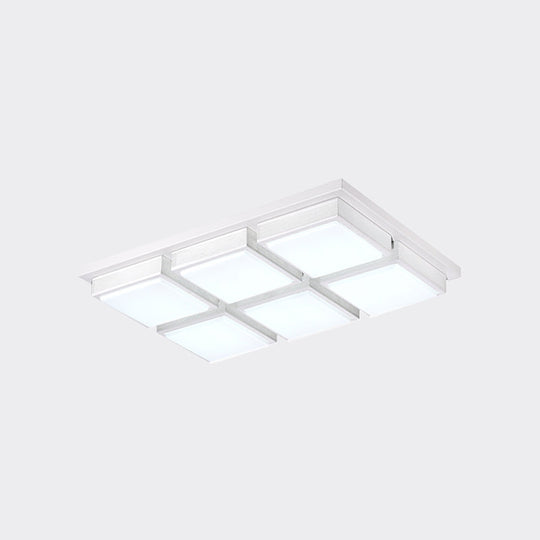 Modern Flush Mount Light with Acrylic Panels - Black/White, 6/9 Lights, Warm/White - Living Room Ceiling Lamp