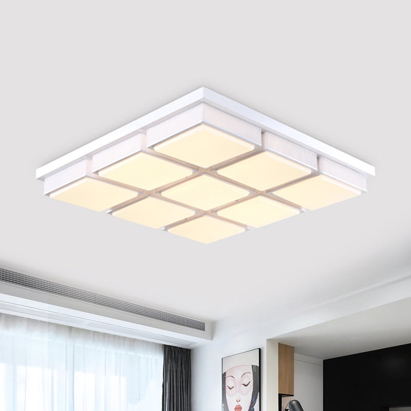 Modern Flush Mount Light with Acrylic Panels - Black/White, 6/9 Lights, Warm/White - Living Room Ceiling Lamp