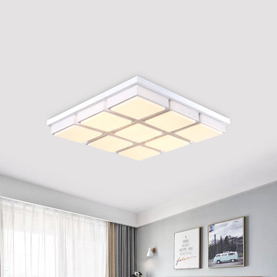 Modern Flush Mount Light With Acrylic Panels - Black/White 6/9 Lights Warm/White Living Room Ceiling