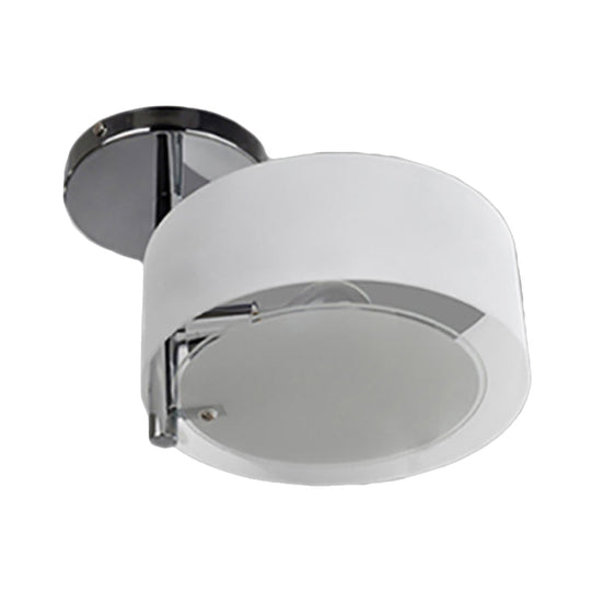 Semi Flush Ceiling Light Fixture - Stunning Drum Acrylic Shade - 1/2/3 Lights - Modern Silver Design for Living Room