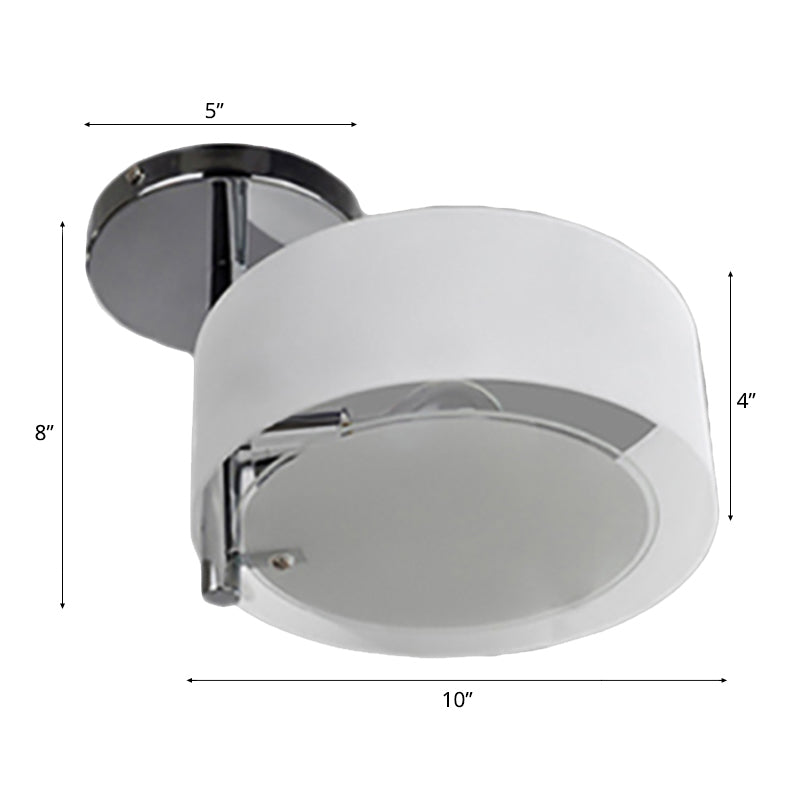 Semi Flush Ceiling Light Fixture - Stunning Drum Acrylic Shade 1/2/3 Lights Modern Silver Design For