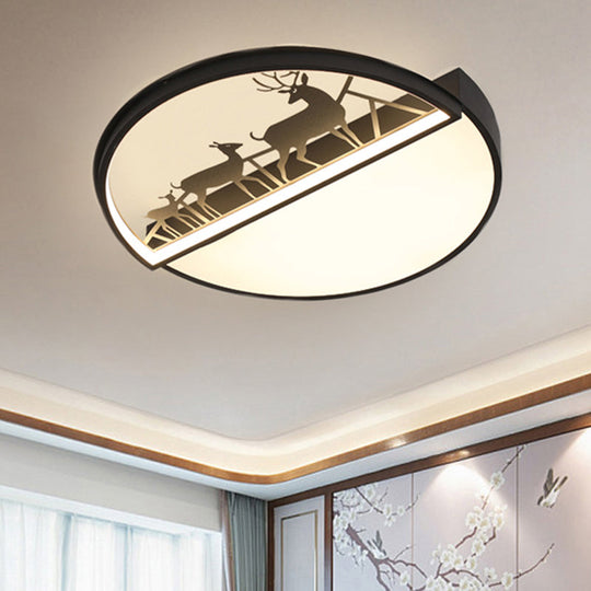 Nordic LED Ceiling Light with Deer Silhouette in 3 Colors