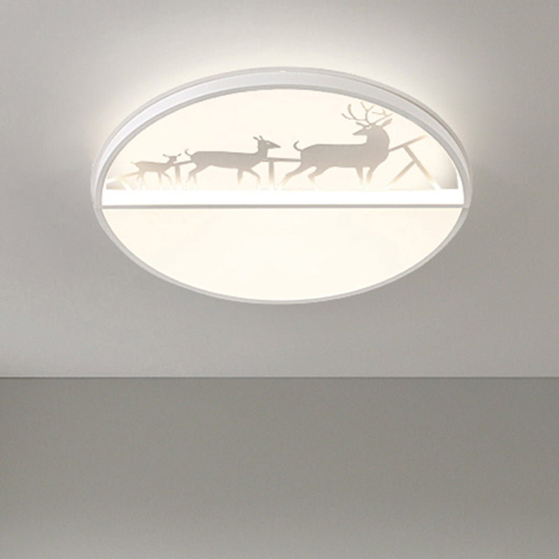 Nordic LED Ceiling Light with Deer Silhouette in 3 Colors