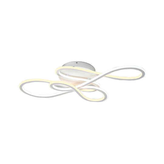 31.5/39 Modern Acrylic Led Semi-Flush Ceiling Light - Twisted Design Warm/White For Living Room