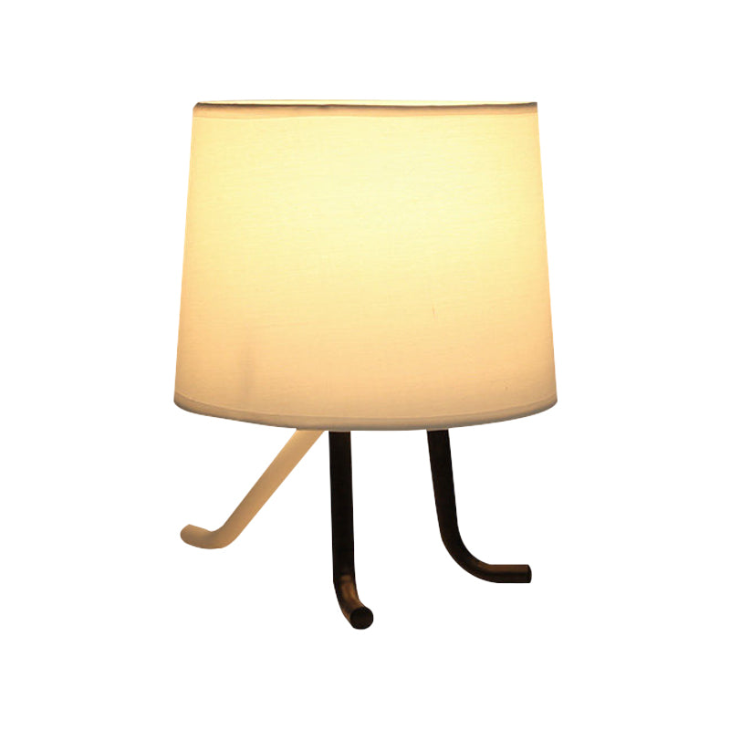 Nordic Style Fabric Nightstand Light Table Lamp With 3 Legs - Flaxen/White Ideal For Bedroom