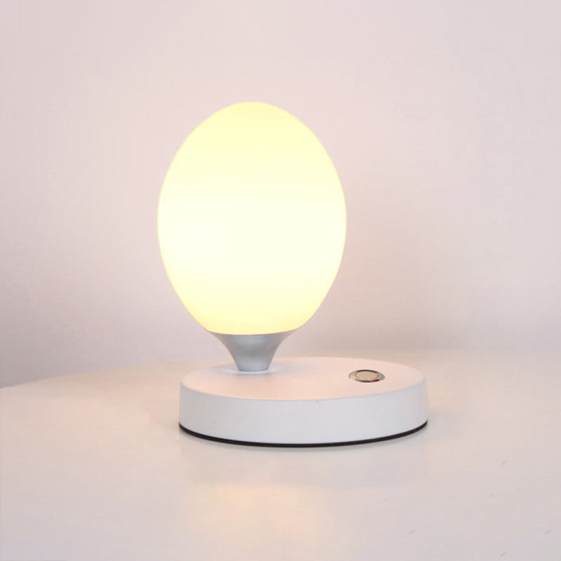 Opal Glass Egg Shell Night Light Macaron Lamp - Single-Bulb Table Stand For Bedside Pink/Blue/Yellow