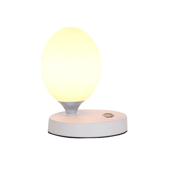 Opal Glass Egg Shell Night Light Macaron Lamp - Single-Bulb Table Stand For Bedside Pink/Blue/Yellow