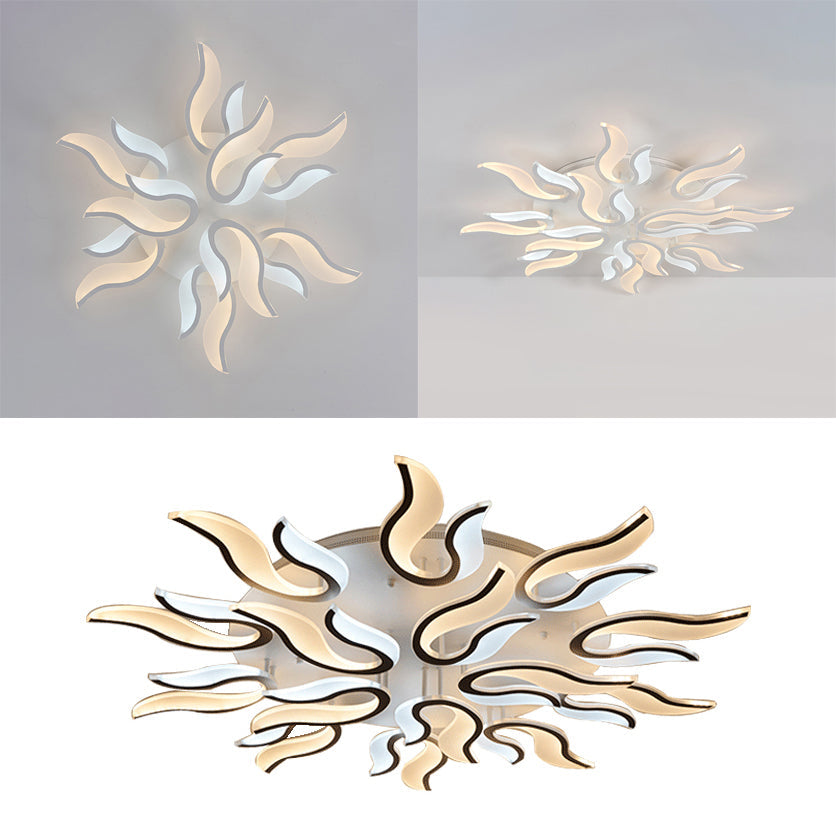 Modern Blossoming LED Flush Mount Light: 3/6/9-Light Acrylic Ceiling Fixture - Warm/White/Natural Light