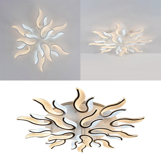 Modern Blossoming LED Flush Mount Light: 3/6/9-Light Acrylic Ceiling Fixture - Warm/White/Natural Light