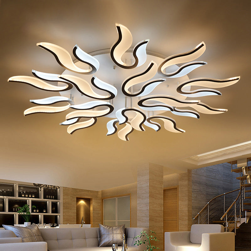 Modern Blossoming LED Flush Mount Light: 3/6/9-Light Acrylic Ceiling Fixture - Warm/White/Natural Light